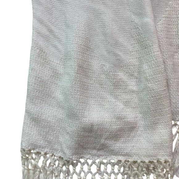 Lilly Pulitzer Cream Open Front Fringe Bottom Tatum Cardigan - Picture 7 of 13